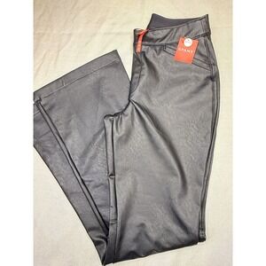 NWT Spanx Faux Leather Like Luxe Black Flare Leg Pants Size M NEW!